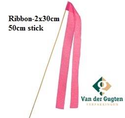 Ribbon Cerise (2x30cm) On A 50cm Stick
