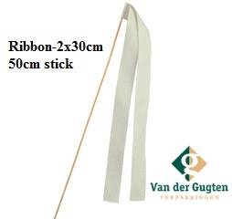 Ribbon Naturel (2x30cm) On A 50cm Stick