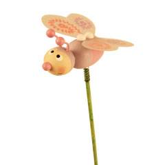 Wooden Bee On 50cm Stick Lila