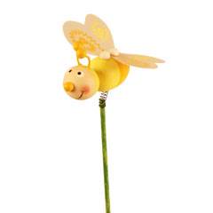 Wooden Bee On 50cm Stick Yellow